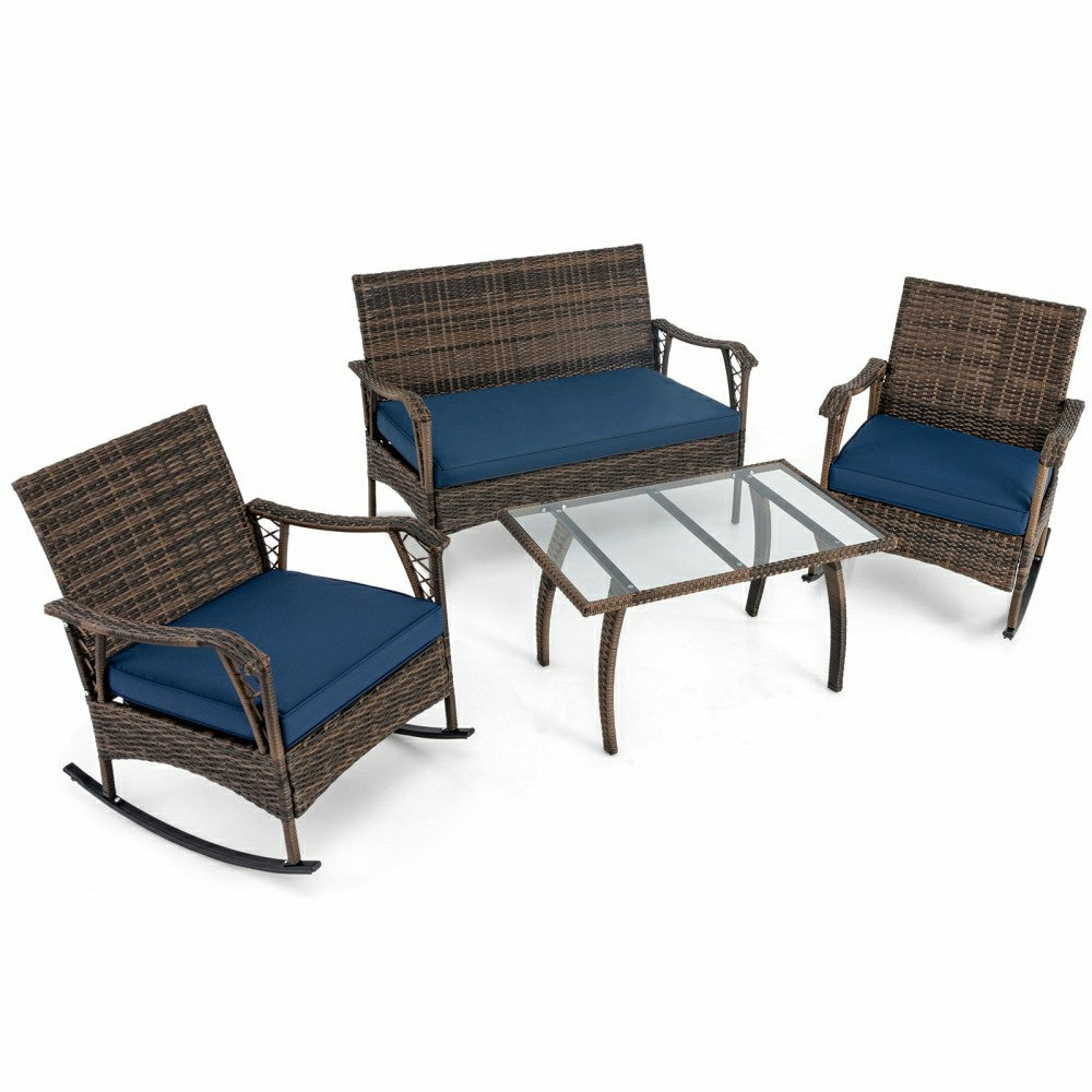 Plow & Hearth Outdoor Wicker Rocking Set