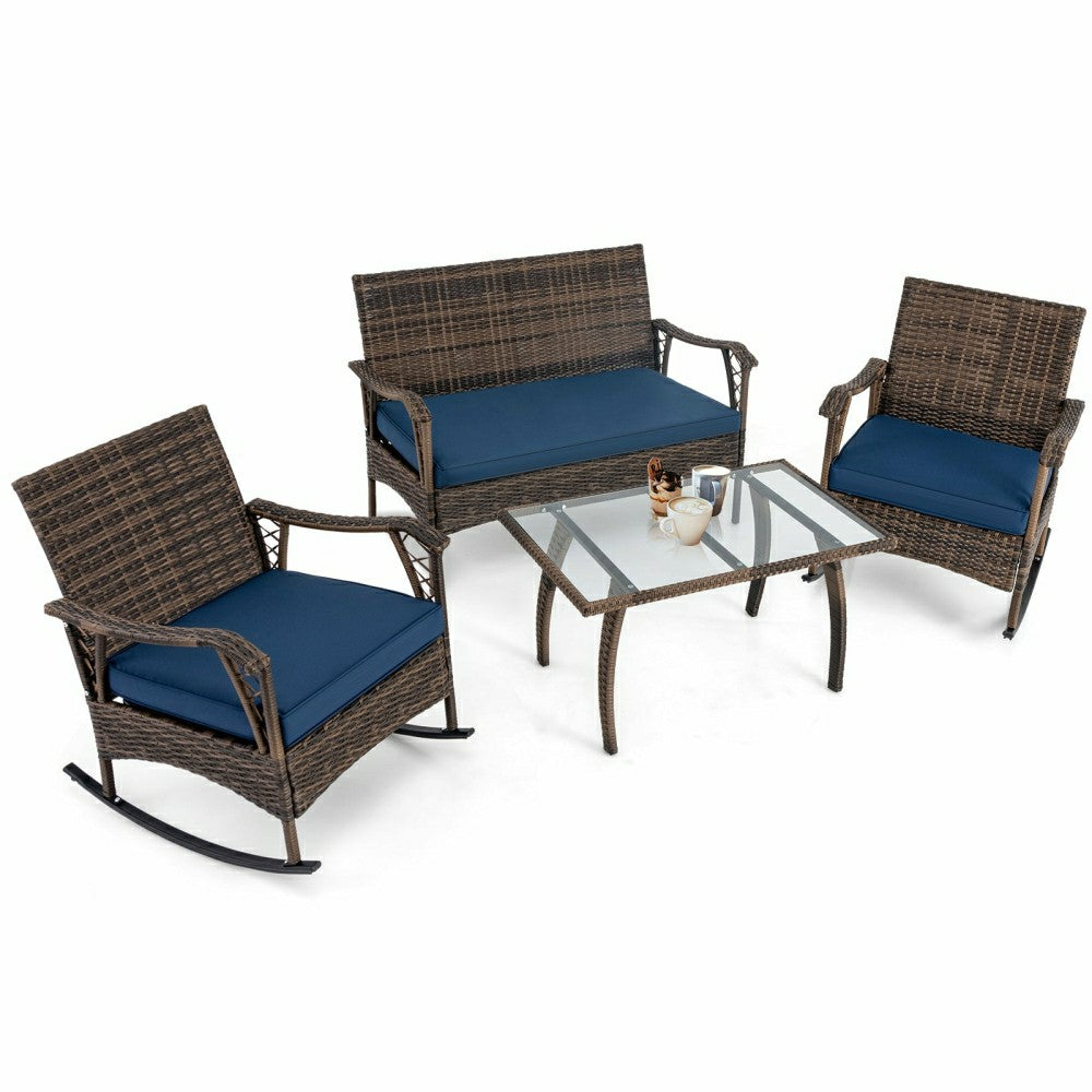 Plow & Hearth Outdoor Wicker Rocking Set