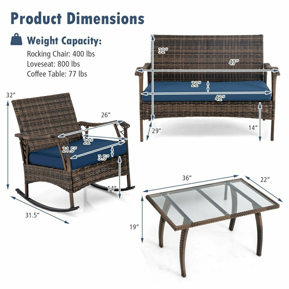 Plow & Hearth Outdoor Wicker Rocking Set