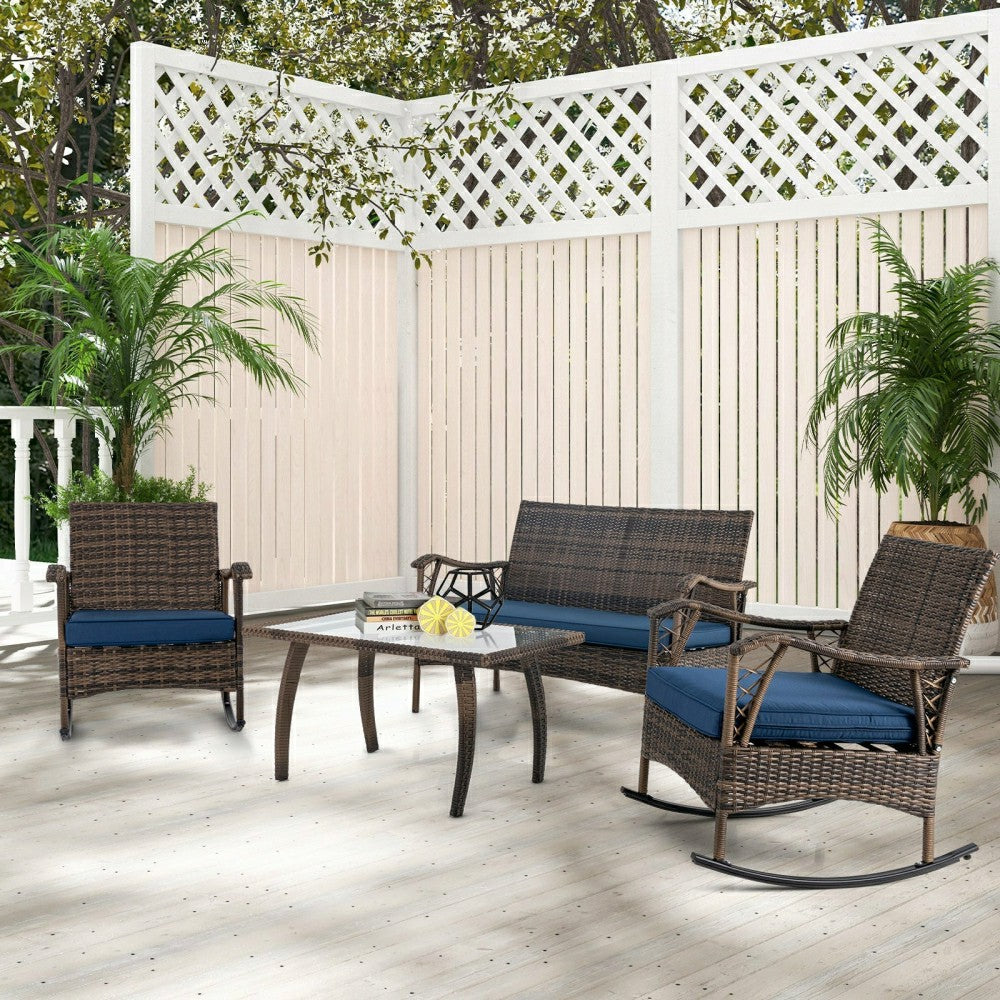 Plow & Hearth Outdoor Wicker Rocking Set