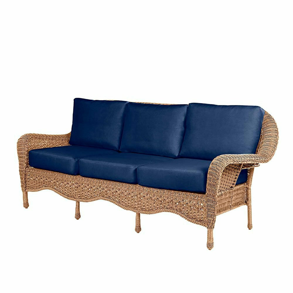 Plow & Hearth Prospect Hill Outdoor Wicker Deep Seating Sofa w/Cushions