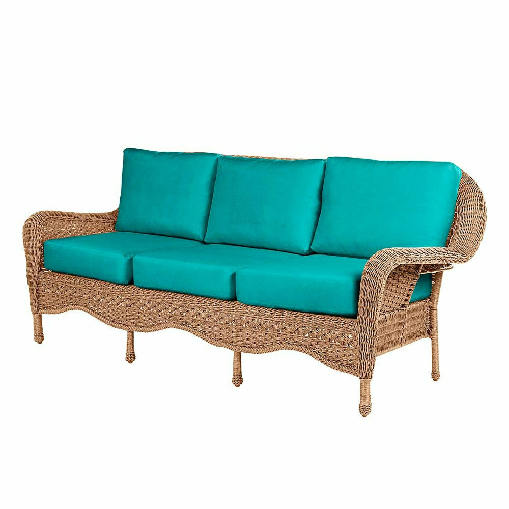 Plow & Hearth Prospect Hill Outdoor Wicker Deep Seating Sofa w/Cushions