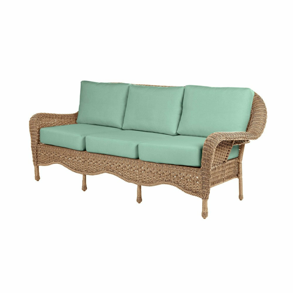 Plow & Hearth Prospect Hill Outdoor Wicker Deep Seating Sofa w/Cushions