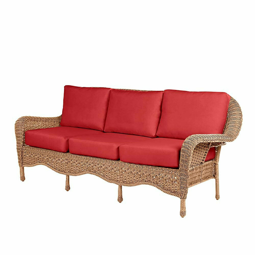 Plow & Hearth Prospect Hill Outdoor Wicker Deep Seating Sofa w/Cushions
