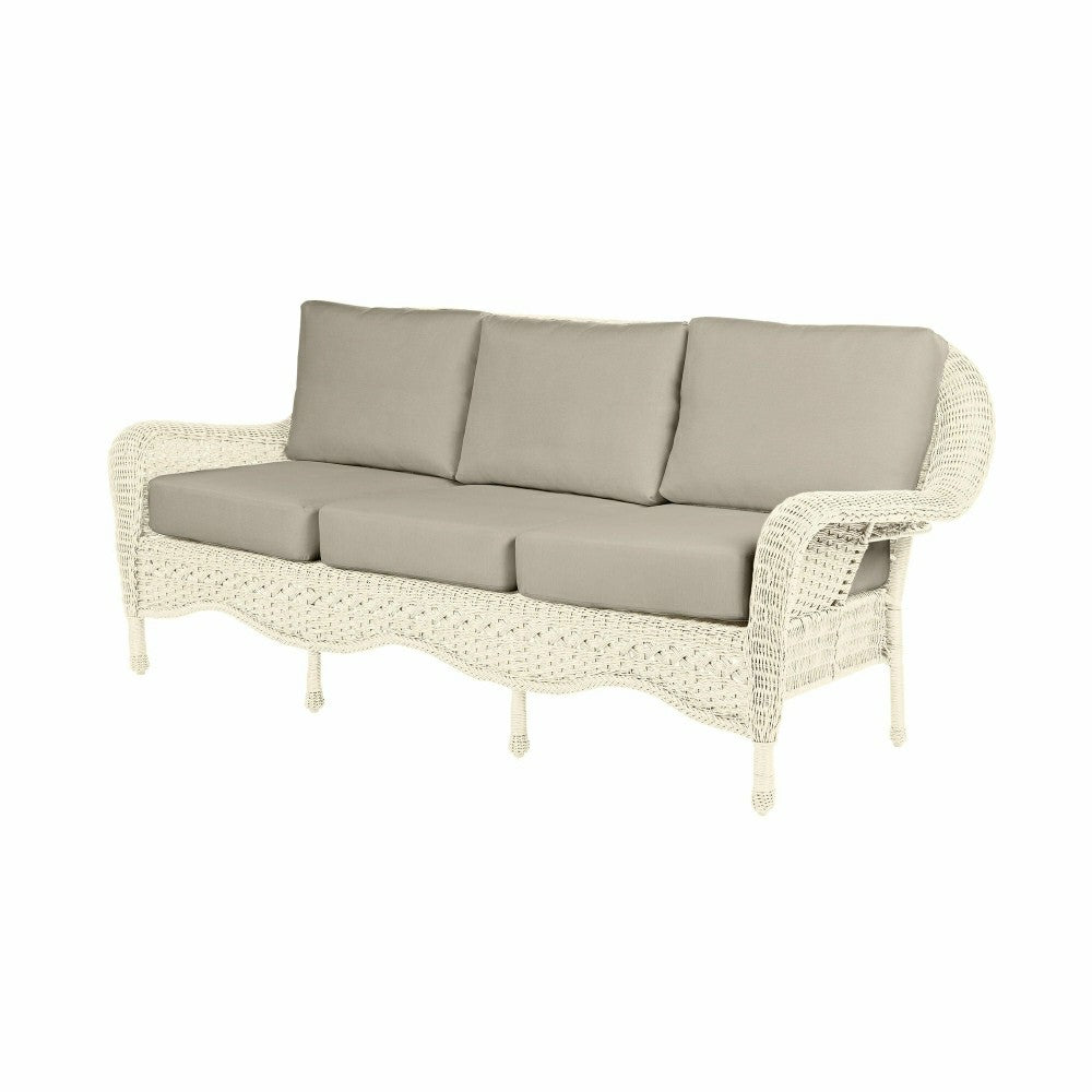 Plow & Hearth Prospect Hill Outdoor Wicker Deep Seating Sofa w/Cushions