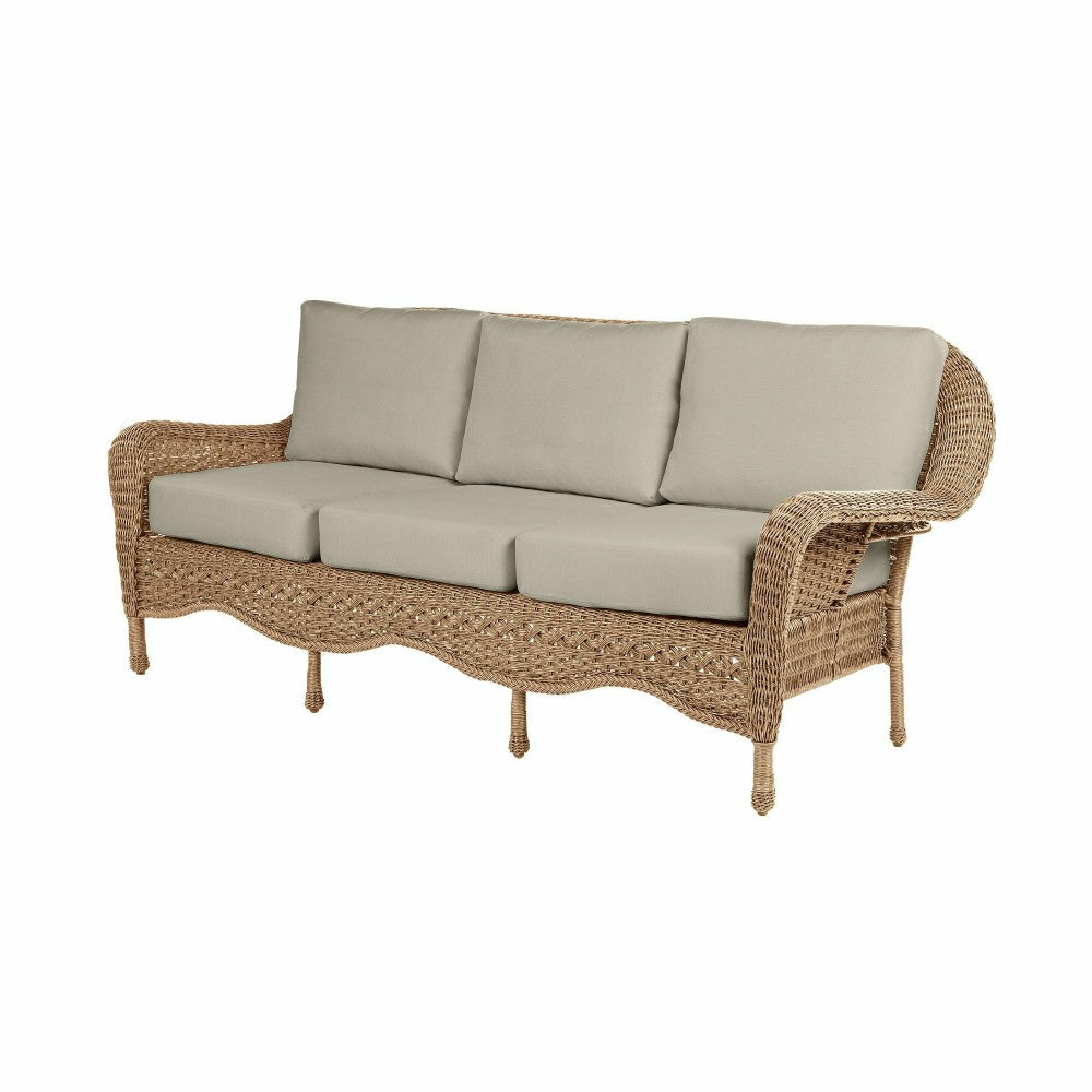 Plow & Hearth Prospect Hill Outdoor Wicker Deep Seating Sofa w/Cushions