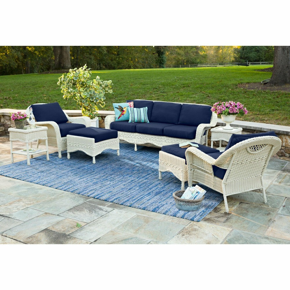 Plow & Hearth Prospect Hill Outdoor Wicker Deep Seating Sofa w/Cushions