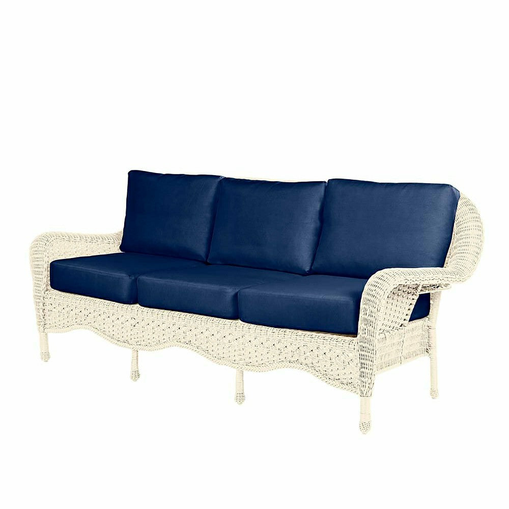 Plow & Hearth Prospect Hill Outdoor Wicker Deep Seating Sofa w/Cushions