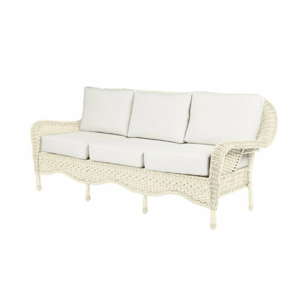 Plow & Hearth Prospect Hill Outdoor Wicker Deep Seating Sofa w/Cushions