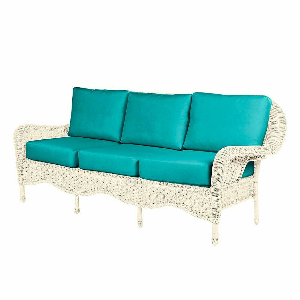 Plow & Hearth Prospect Hill Outdoor Wicker Deep Seating Sofa w/Cushions