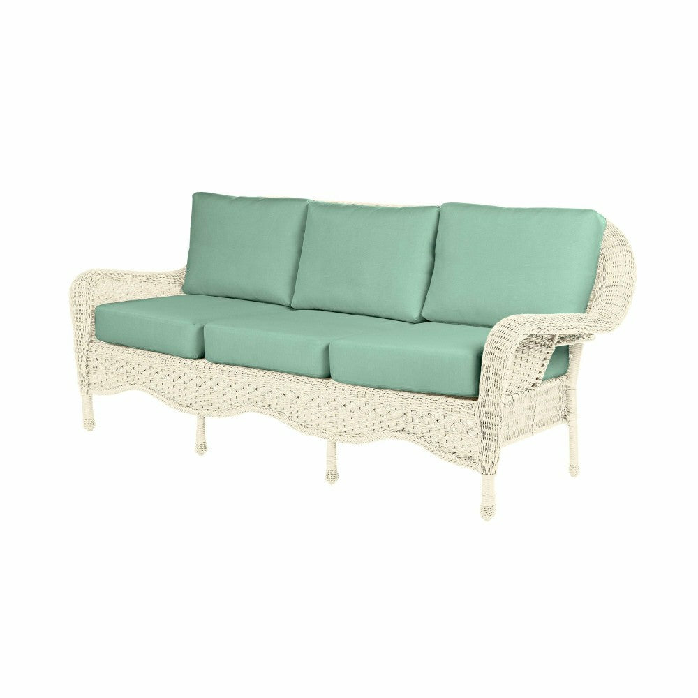 Plow & Hearth Prospect Hill Outdoor Wicker Deep Seating Sofa w/Cushions
