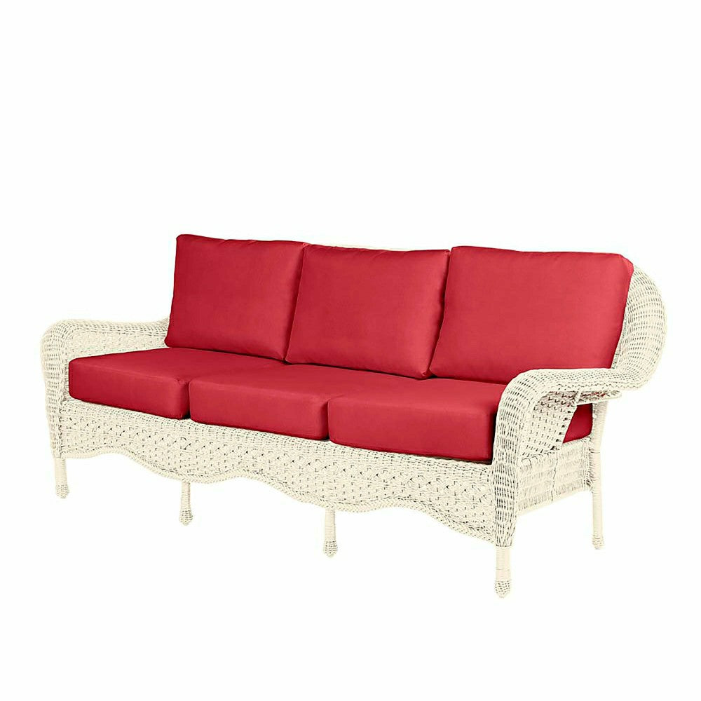 Plow & Hearth Prospect Hill Outdoor Wicker Deep Seating Sofa w/Cushions