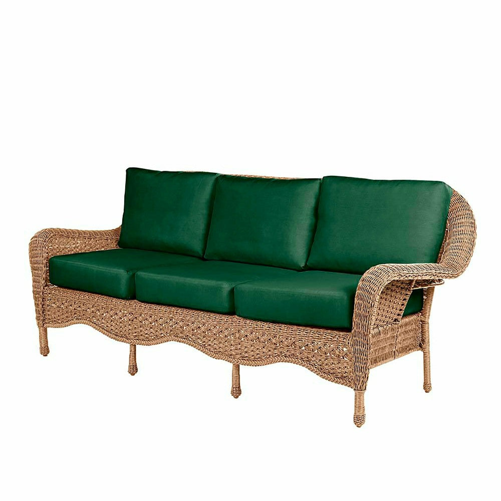 Plow & Hearth Prospect Hill Outdoor Wicker Deep Seating Sofa w/Cushions