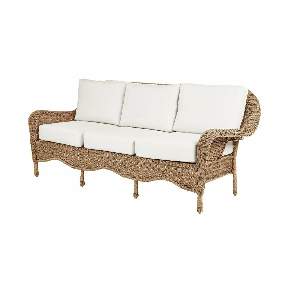 Plow & Hearth Prospect Hill Outdoor Wicker Deep Seating Sofa w/Cushions