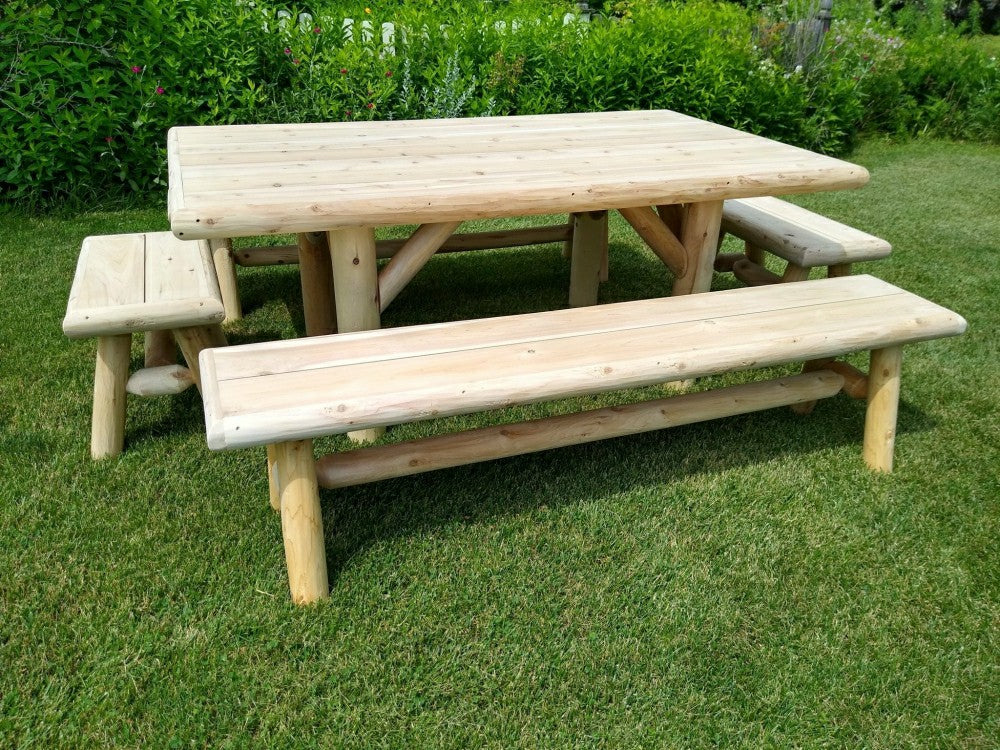 Plow & Hearth Handmade Rustic Outdoor Picnic Table