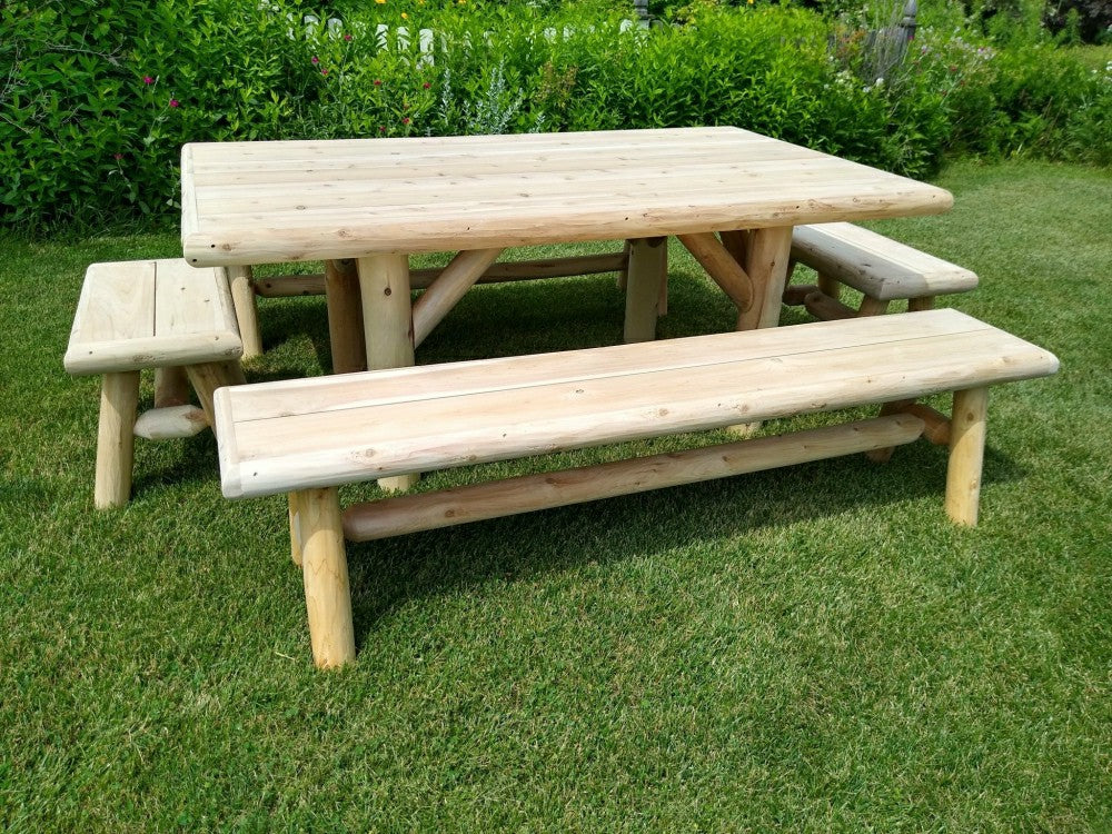 Plow & Hearth Handmade Rustic Outdoor Picnic Table