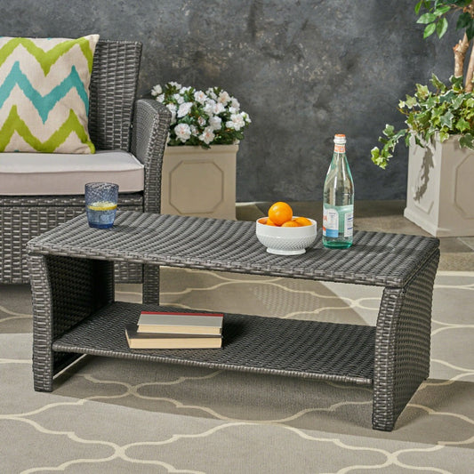 Plow & Hearth St Lucia Rattan Coffee Table