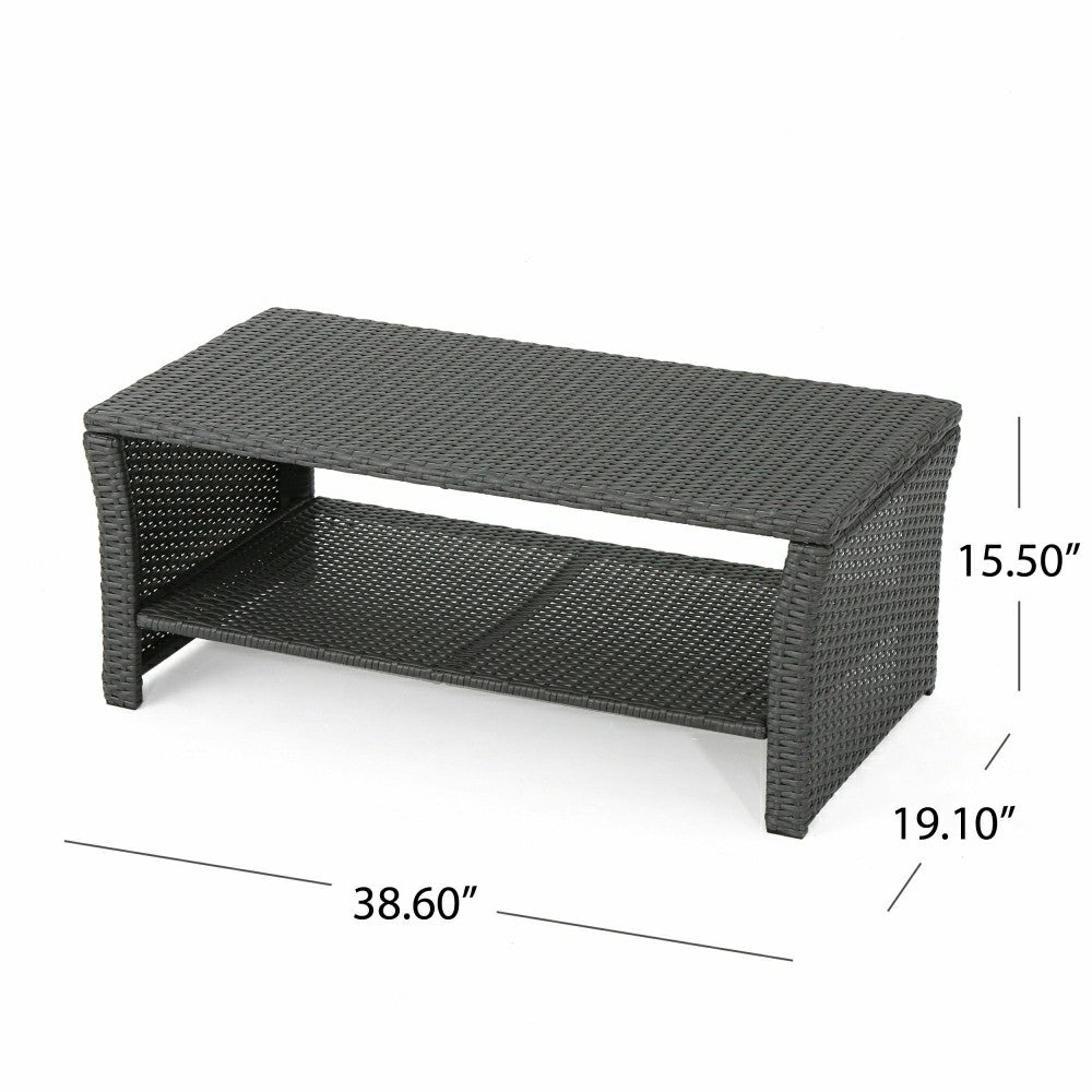 Plow & Hearth St Lucia Rattan Coffee Table