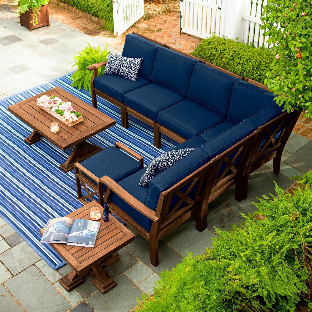Plow & Hearth Claremont Sectional Chair w/Right Arm w/Cushions