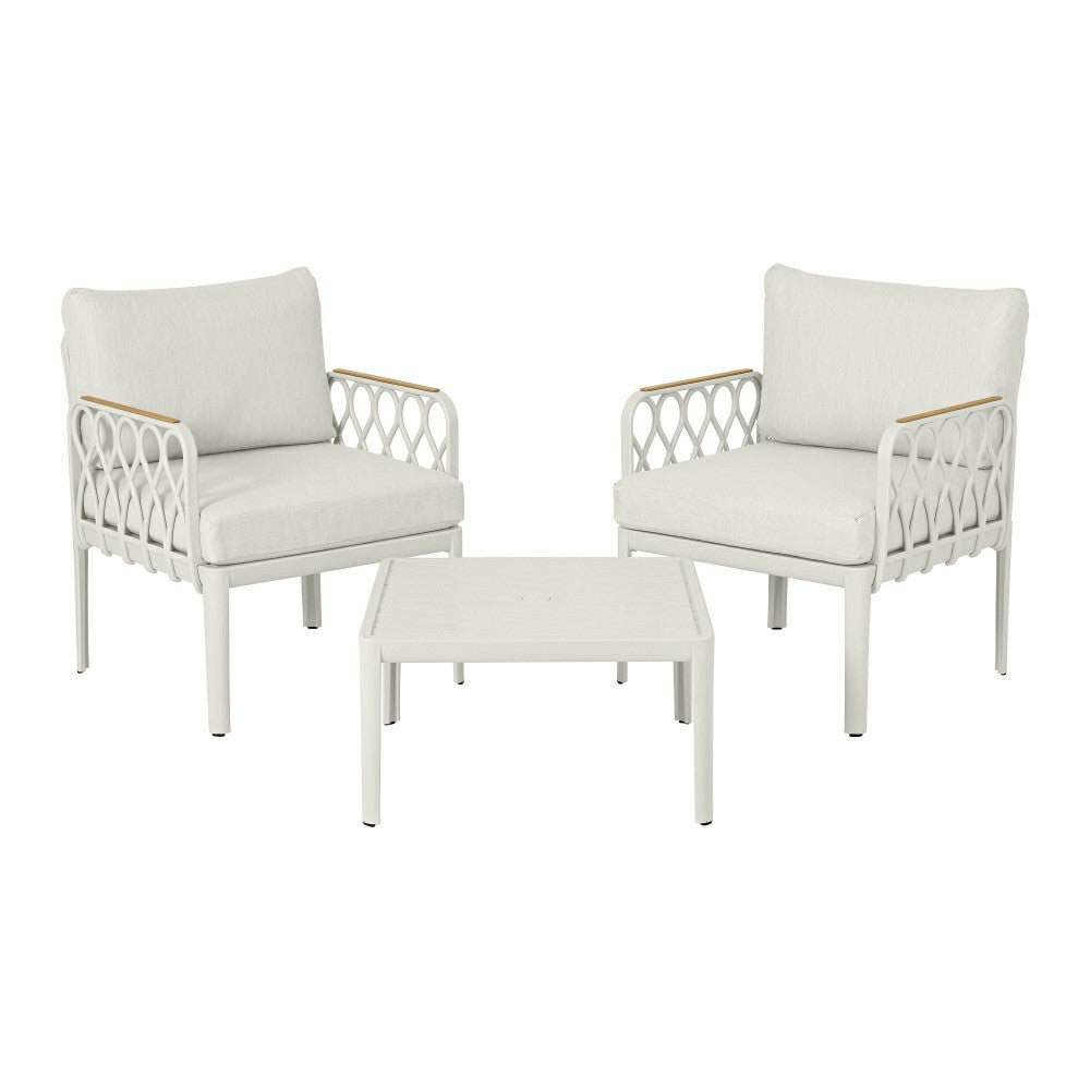 Plow & Hearth Amsterdam 3-Piece Outdoor Seating Set with Cushions