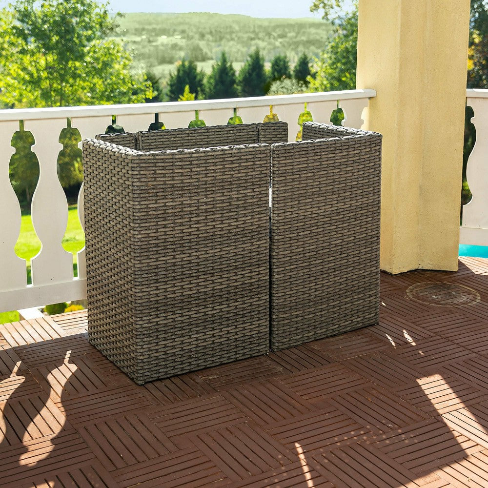 Plow & Hearth Compact Modular Wicker Balcony Seating Set with Multiple Configuration