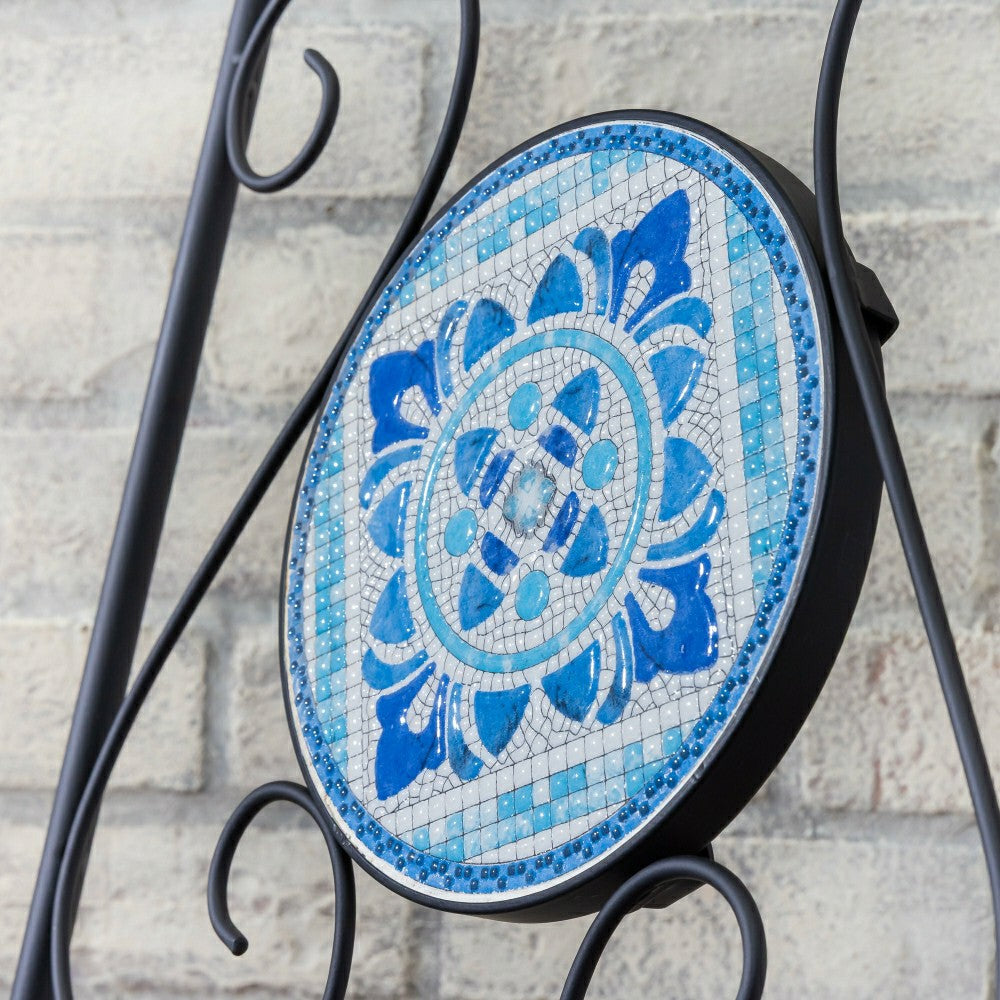 Plow & Hearth Santorini Breeze Mosaic Bistro Table and Chair Set
