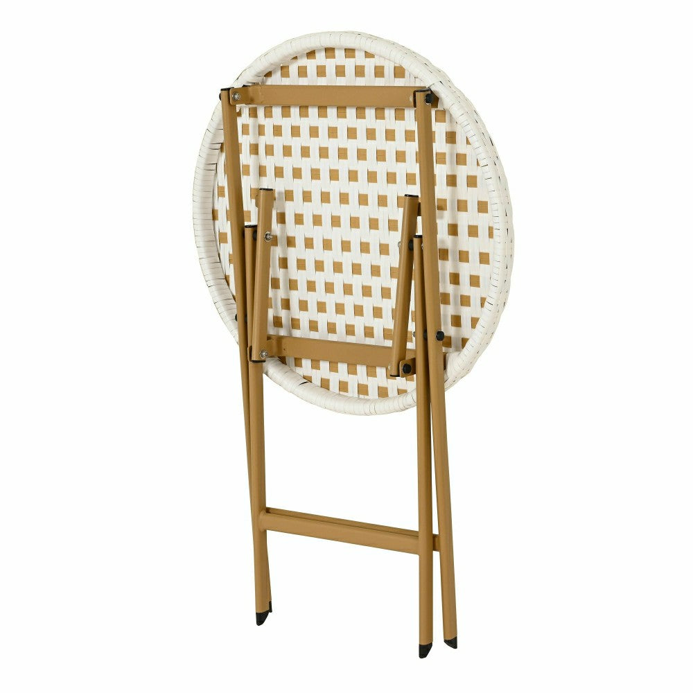 Plow & Hearth Folding Wicker 3-Piece Bistro Set