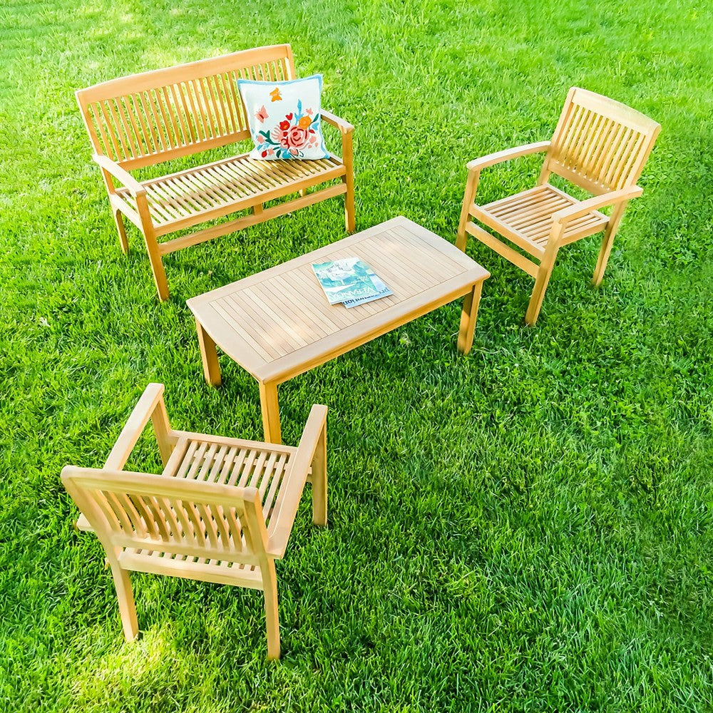 Plow & Hearth Rectangular Teak Coffee Table