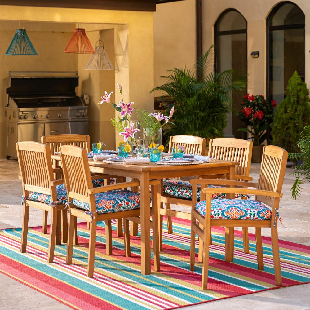 Plow & Hearth Teak Dining Set, 7-Piece Set
