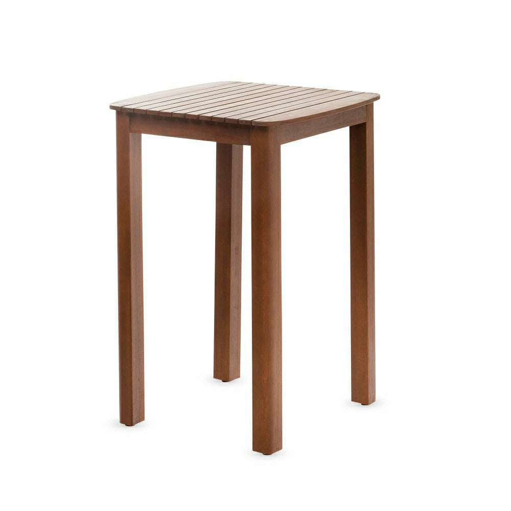 Plow & Hearth Lancaster Eucalyptus Outdoor Bar Set with Table and 2 Bar Stools, 3-Pi