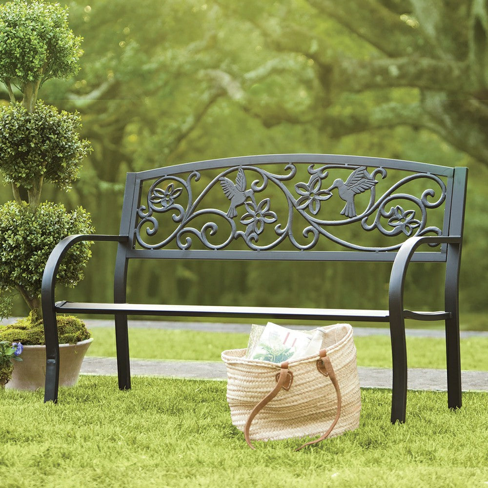 Plow & Hearth Hummingbird Metal Garden Bench