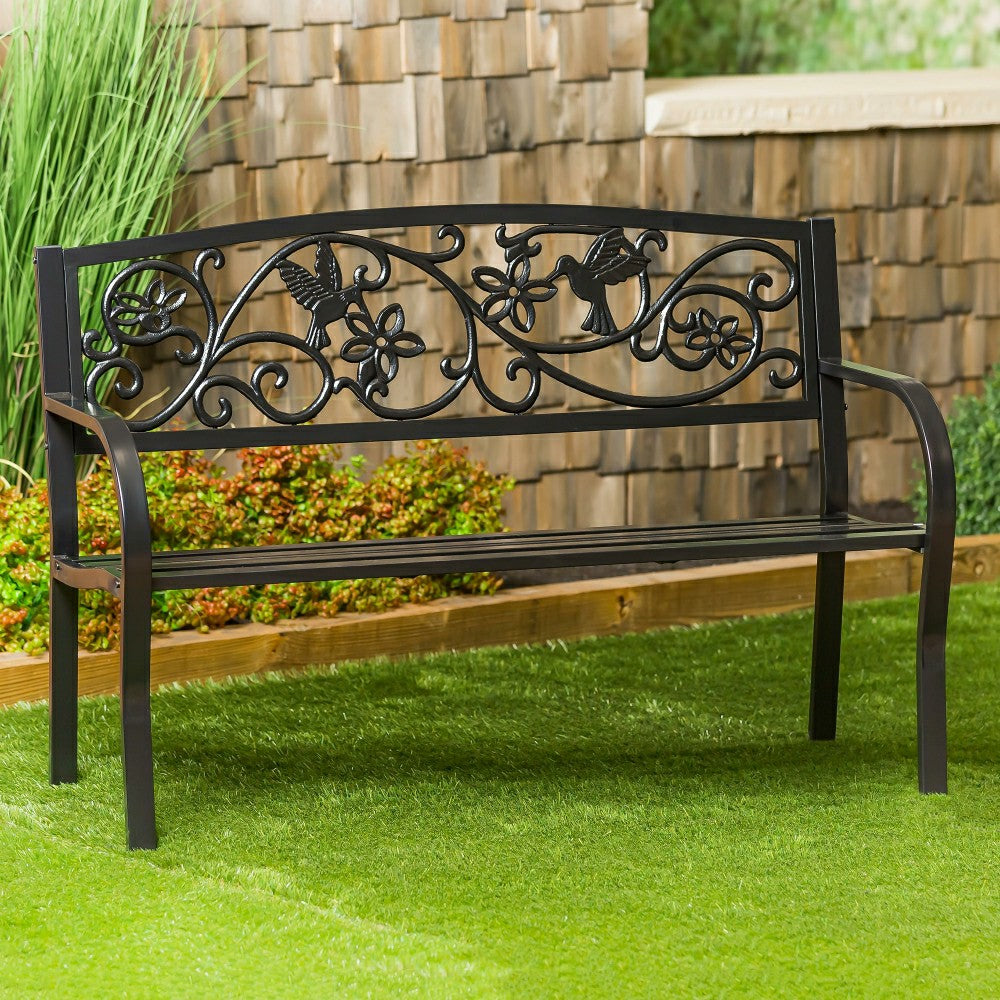 Plow & Hearth Hummingbird Metal Garden Bench