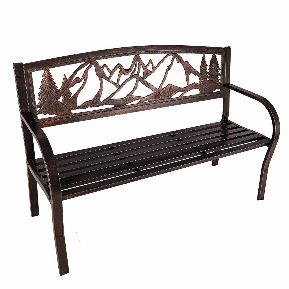 Plow & Hearth Mountain View Metal Garden Bench