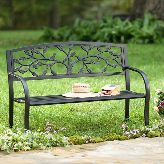 Plow & Hearth Tree of Life Metal Garden Bench