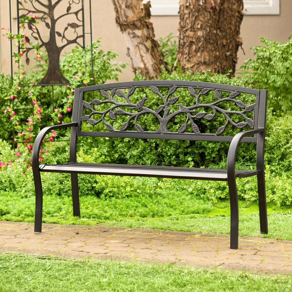 Plow & Hearth Tree of Life Metal Garden Bench
