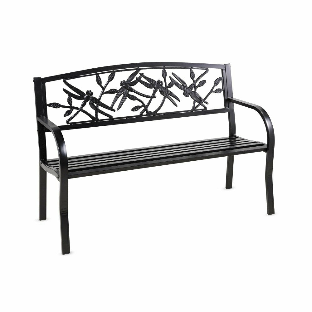 Plow & Hearth Dragonfly Metal Garden Bench