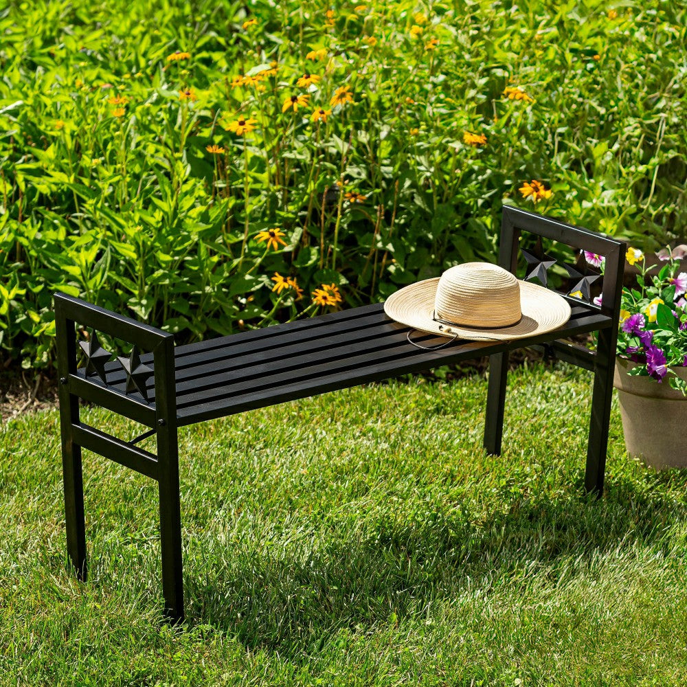 Plow & Hearth Metal Star Backless Bench