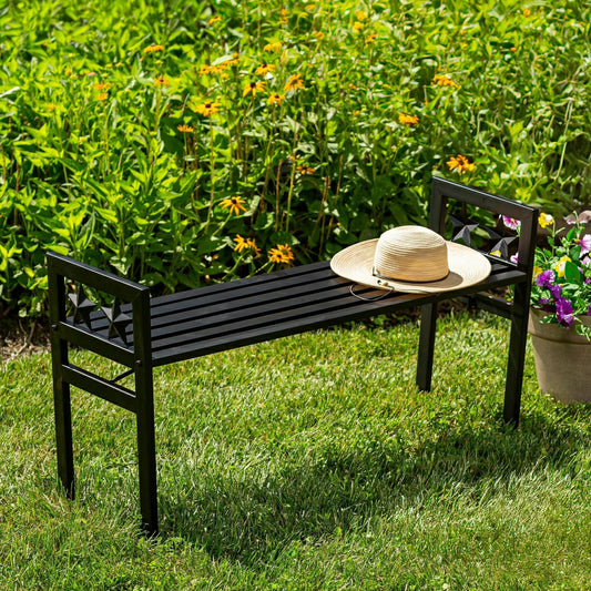 Plow & Hearth Metal Star Backless Bench