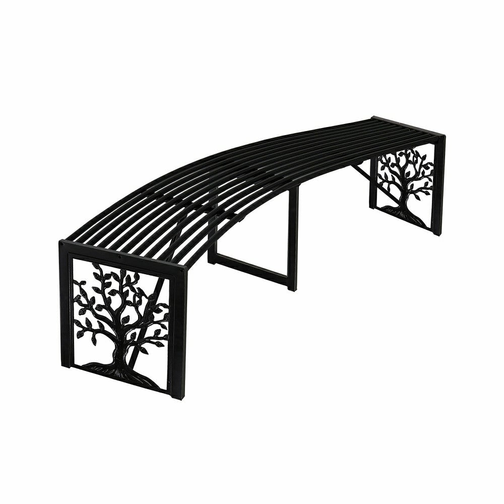 Plow & Hearth Curved Metal Bench Tree of Life