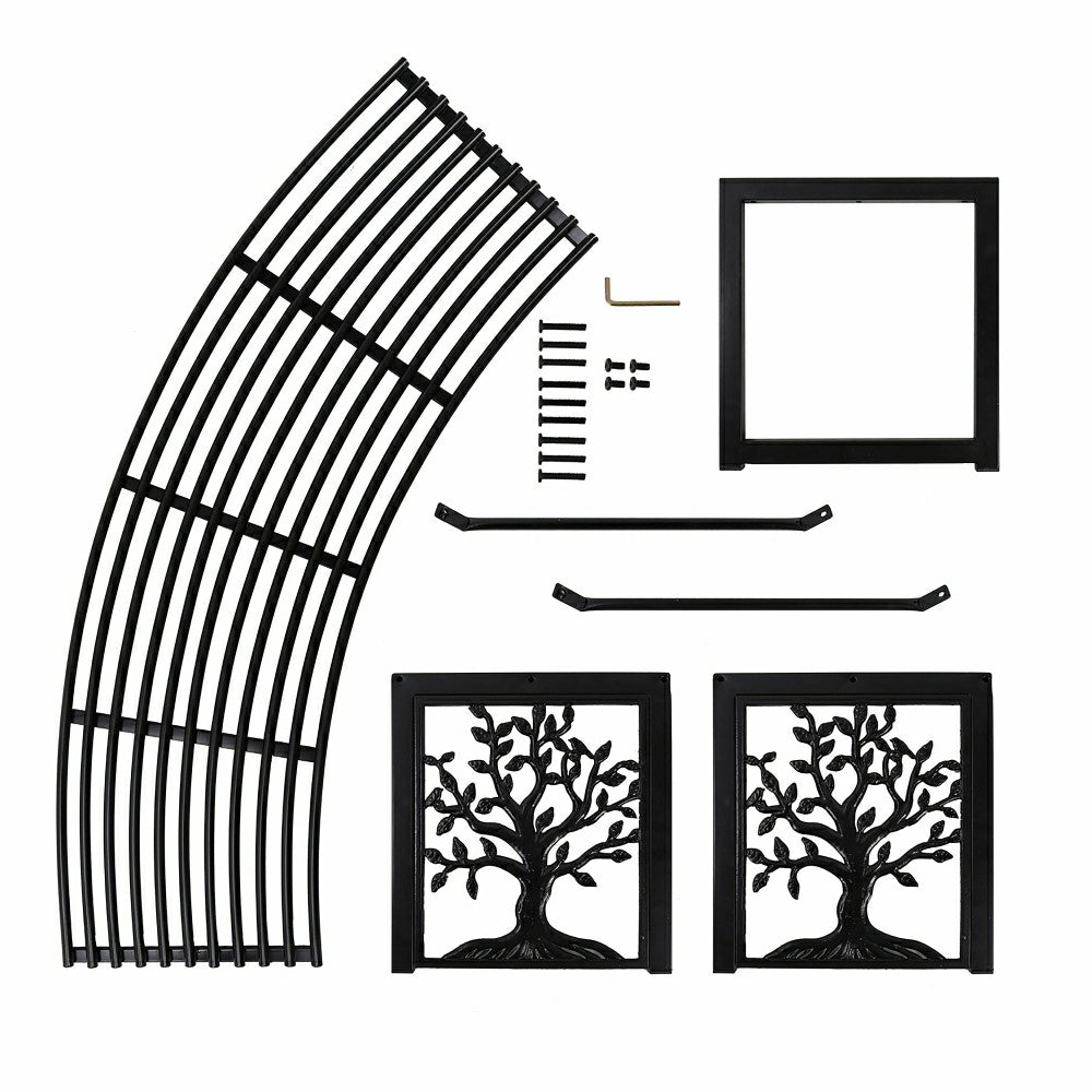 Plow & Hearth Curved Metal Bench Tree of Life