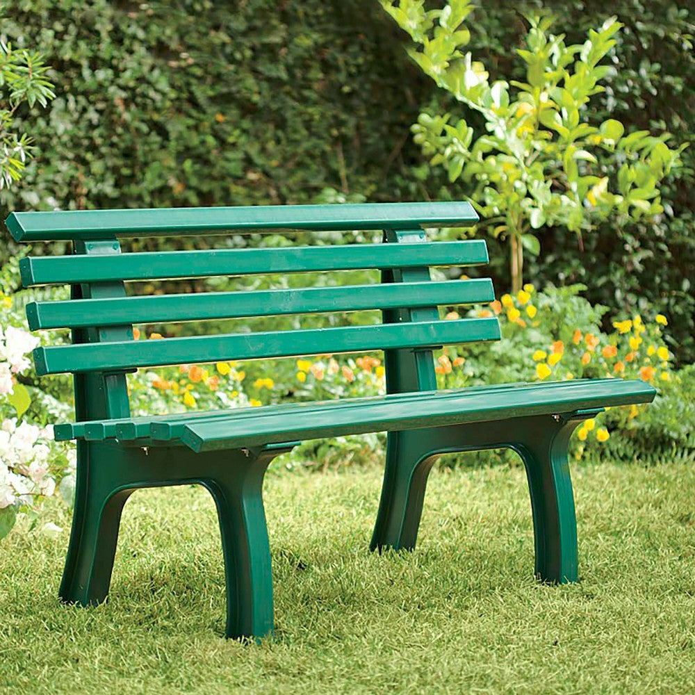 Plow & Hearth German-Made, Weatherproof Resin Garden Bench