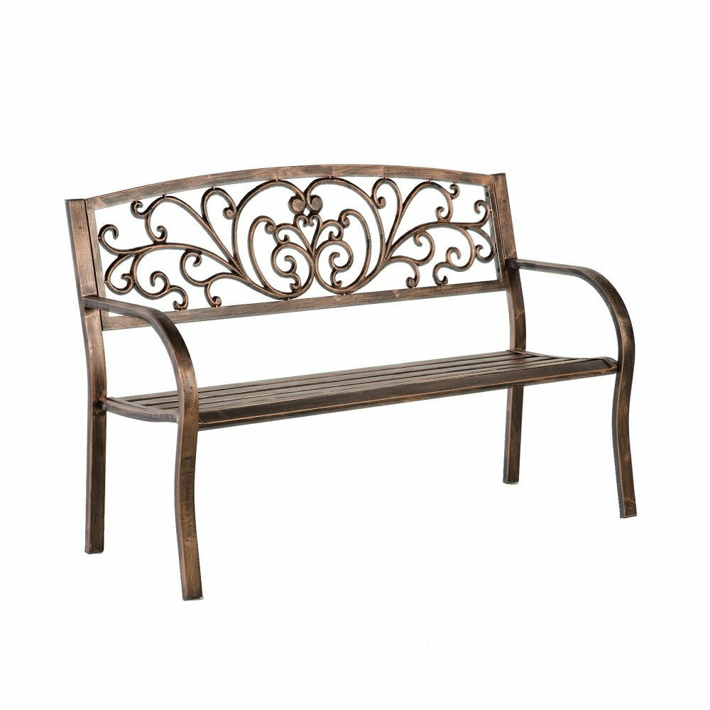 Plow & Hearth Blooming Metal Garden Bench