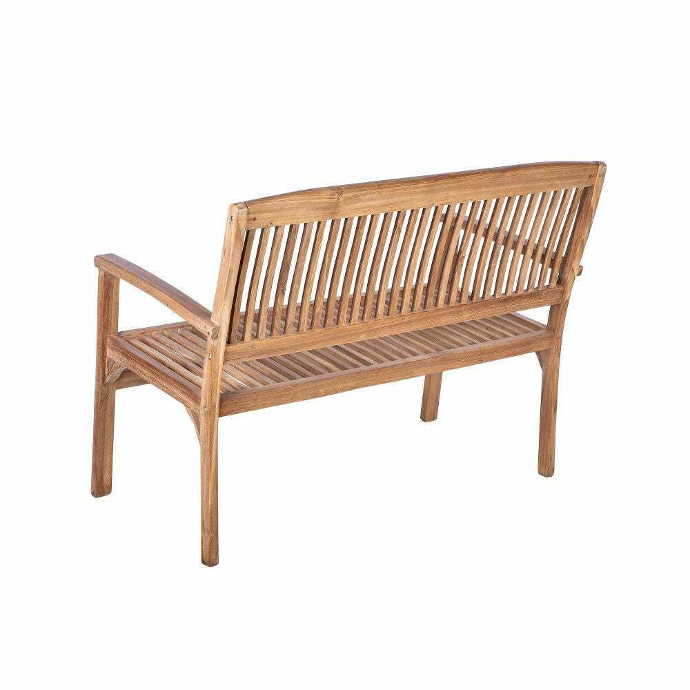 Plow & Hearth Teak Bench with Arm Rests