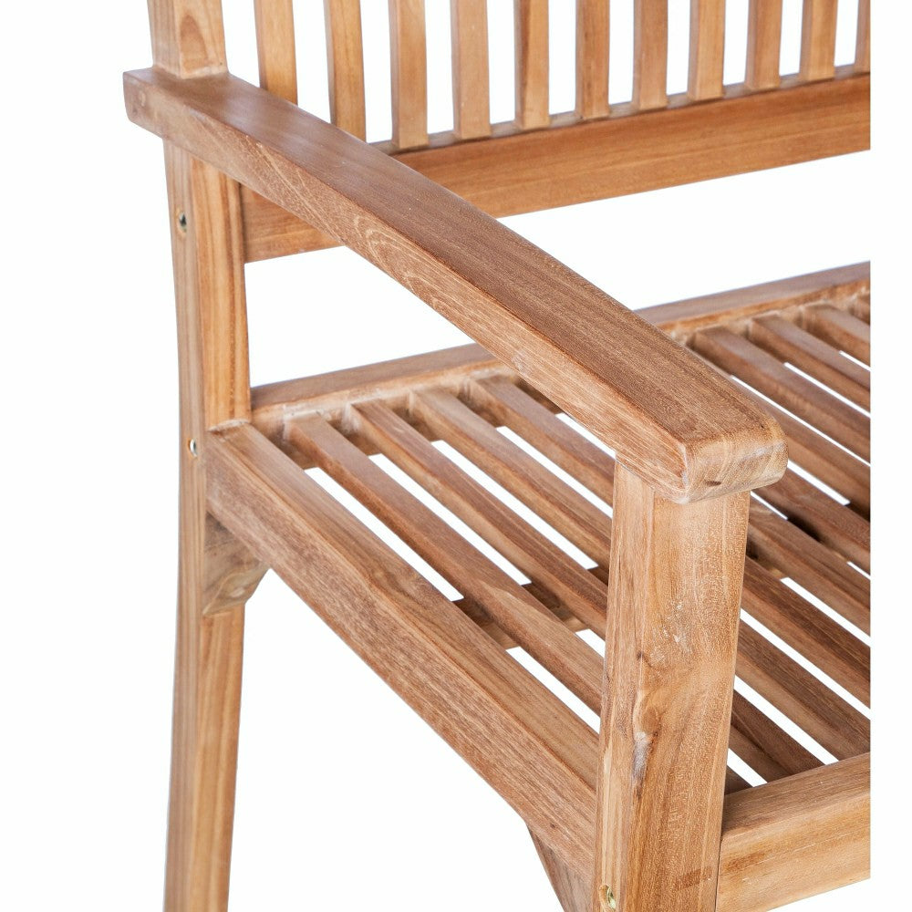 Plow & Hearth Teak Bench with Arm Rests