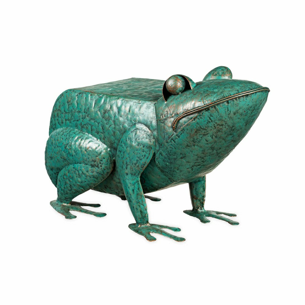 Plow & Hearth Handmade Colorful Painted Frog Metal Side Table