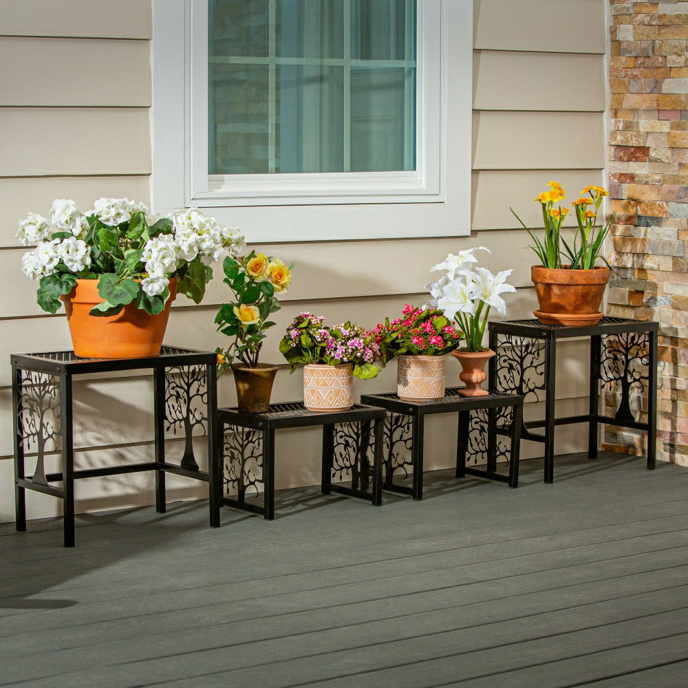 Plow & Hearth Tree of Life Plant Stand Set of 4