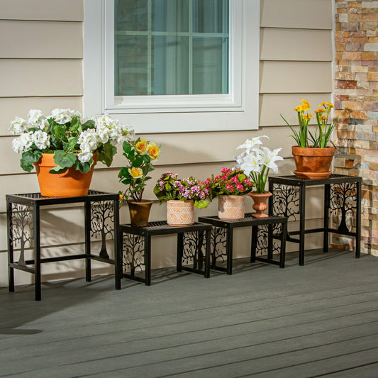 Plow & Hearth Tree of Life Plant Stand Set of 4