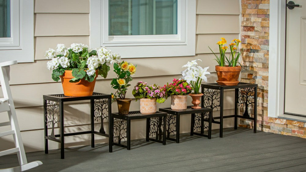 Plow & Hearth Tree of Life Plant Stand Set of 4