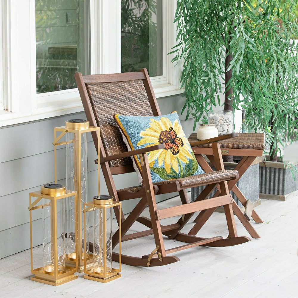 Plow & Hearth Claytor Folding Eucalyptus Outdoor Side Table
