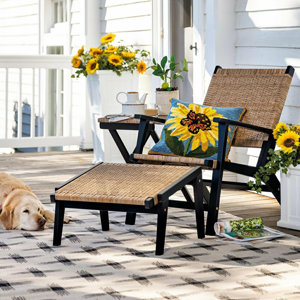Plow & Hearth Claytor Folding Eucalyptus Outdoor Side Table